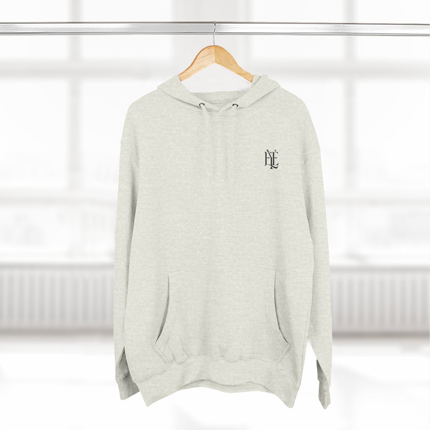 Three-Panel Fleece Hoodie — Minimalist 'Enjoy Your Existence' Logo Hoodie