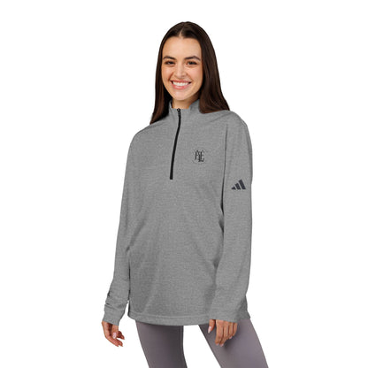 Embroidered Quarter-Zip Pullover – White Athletic Golf Top