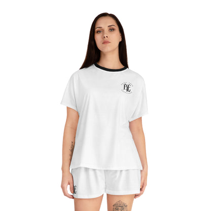 Women's Short Pajama Set — Minimal Monogram Sleepwear (AOP)