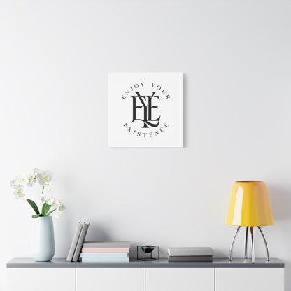 Enjoy Your Existence Matte Canvas Wall Art — Monogram Emblem Decorative Print