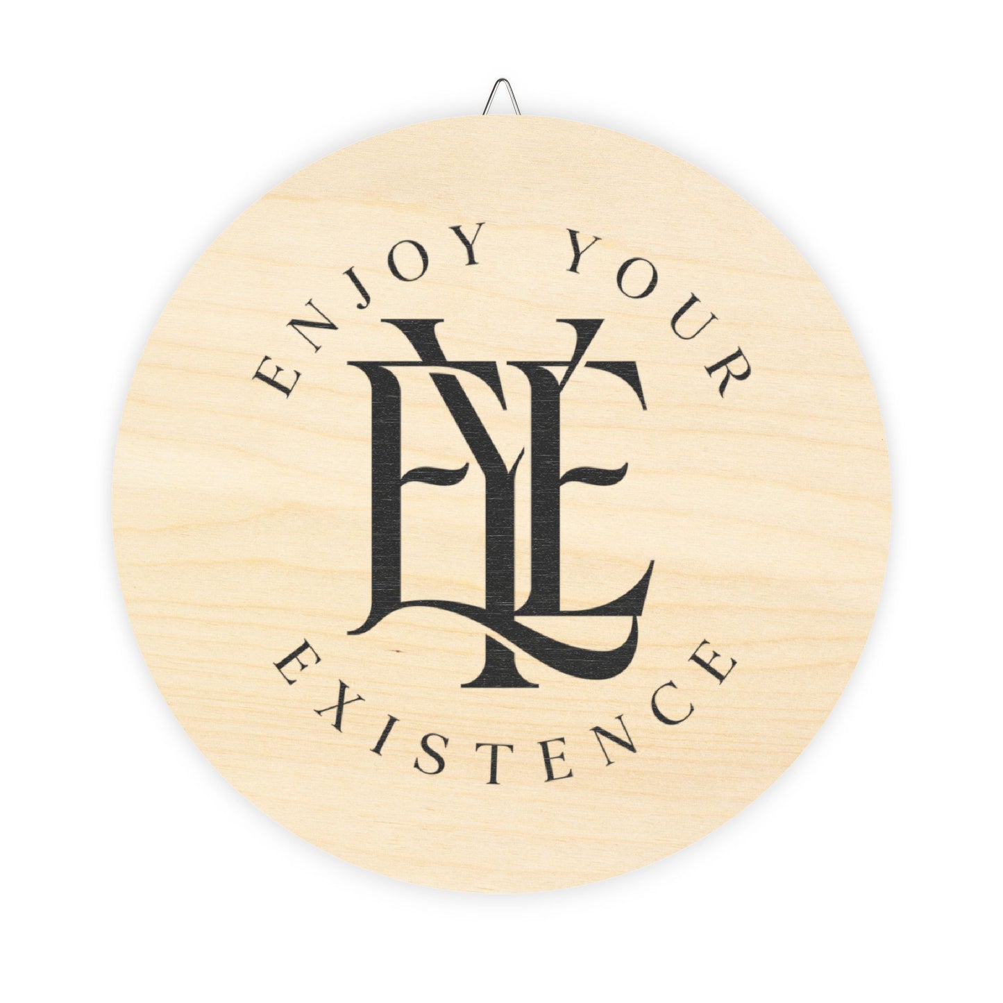 Wood Sign – “Enjoy Your Existence” Gothic Monogram Wall Decor