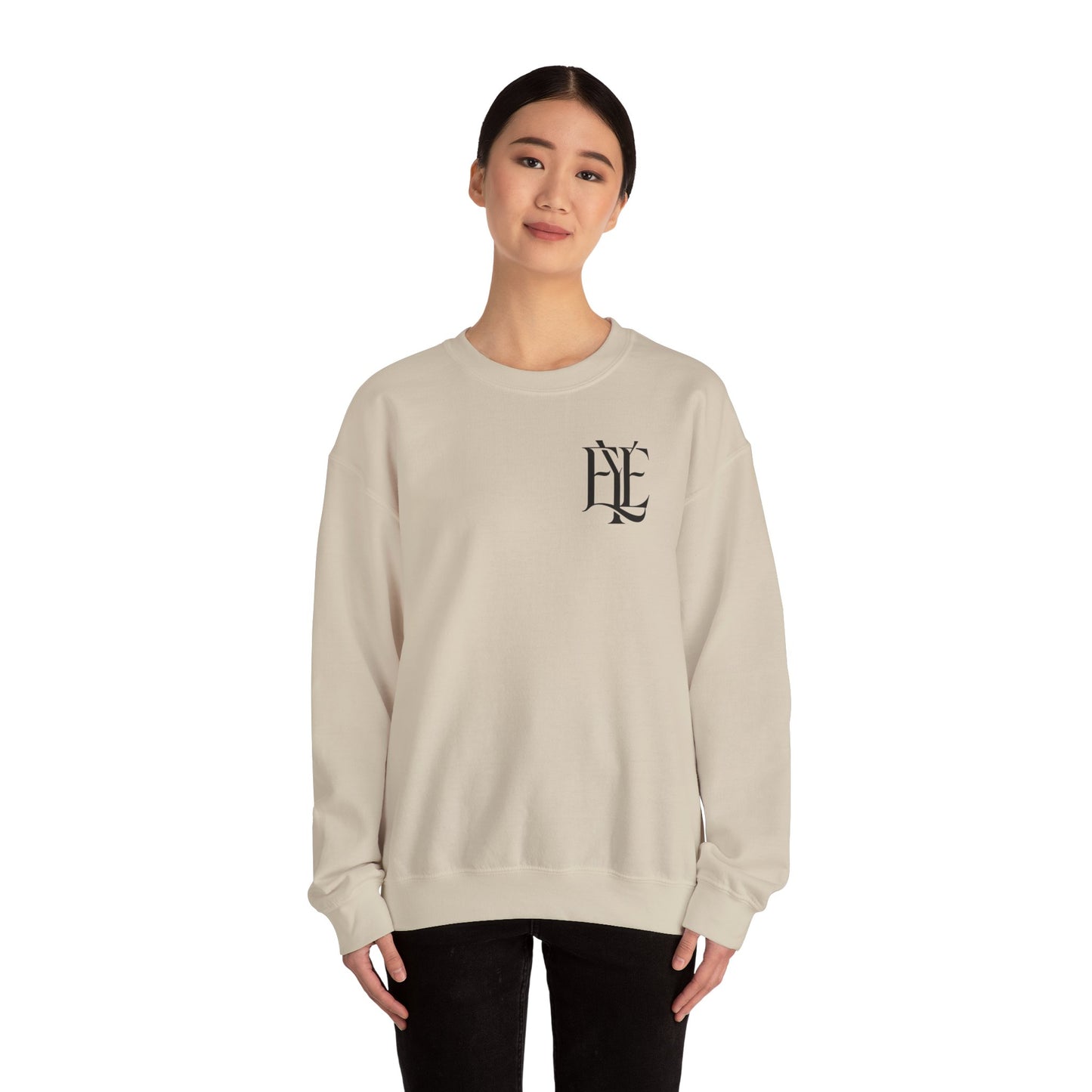 Crewneck Sweatshirt — 'Enjoy Your Existence' Monogram Minimalist Pullover
