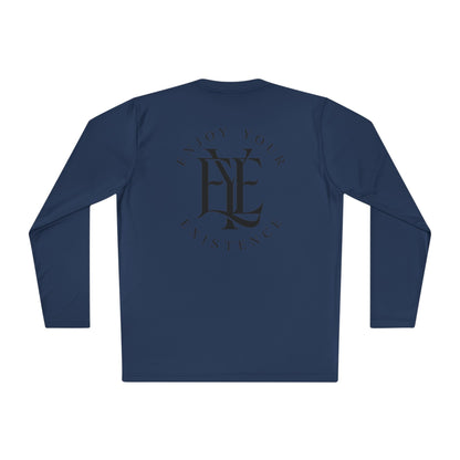 Enjoy Your Existence Long Sleeve Tee — Minimal Monogram Graphic