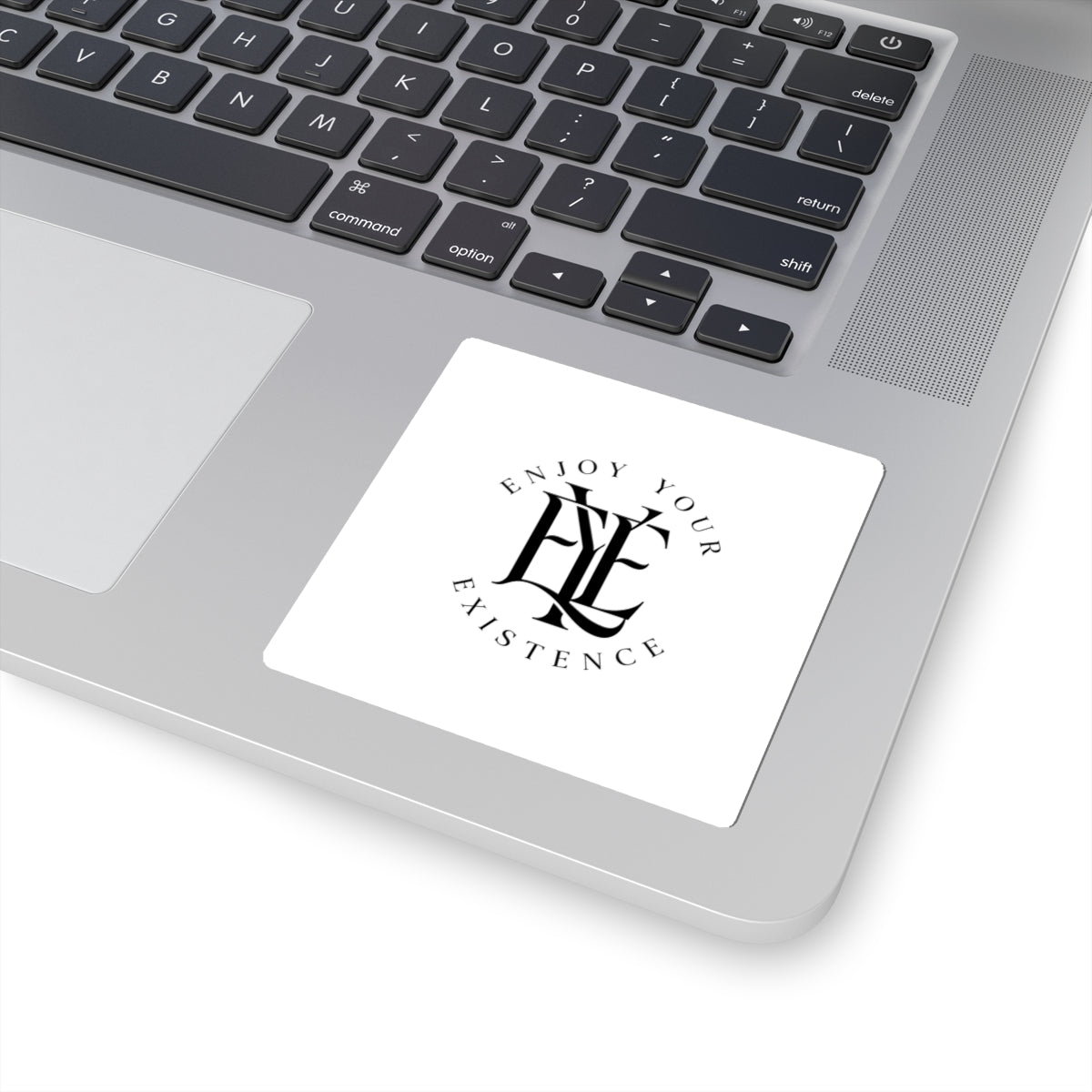 Enjoy Your Existence Monogram Sticker — Minimalist Inspirational Kiss-Cut Decal