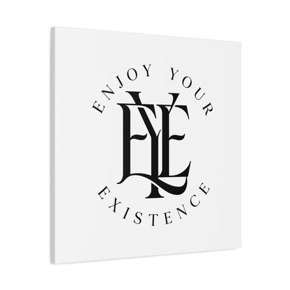 Enjoy Your Existence Matte Canvas Wall Art — Monogram Emblem Decorative Print