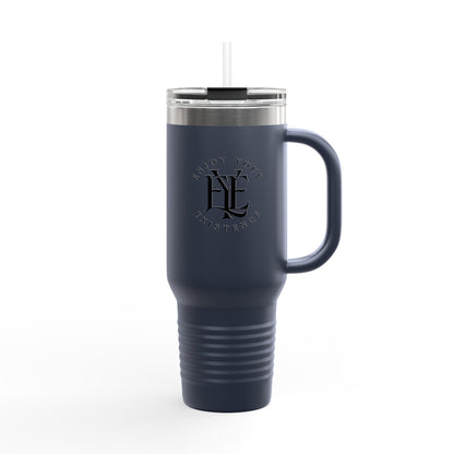 40oz Insulated Travel Mug — "Enjoy Your Existence" Stainless Steel Tumbler with Straw & Handle