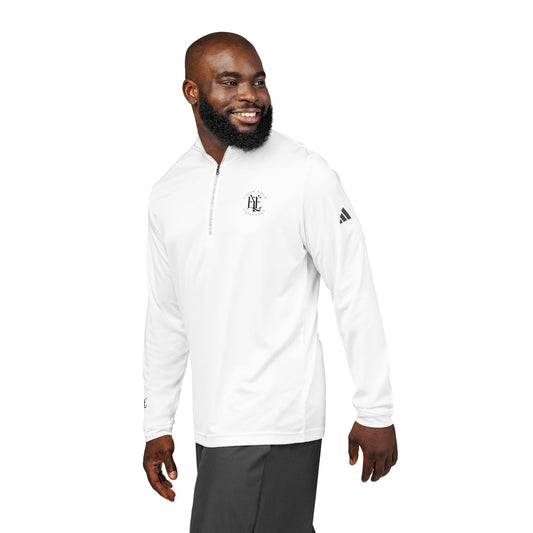 Embroidered Quarter-Zip Pullover — White Performance Golf Top