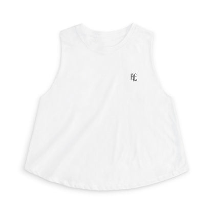 Women's Crop Top — Minimal Monogram Tank Top (Small Chest & Back Logo)