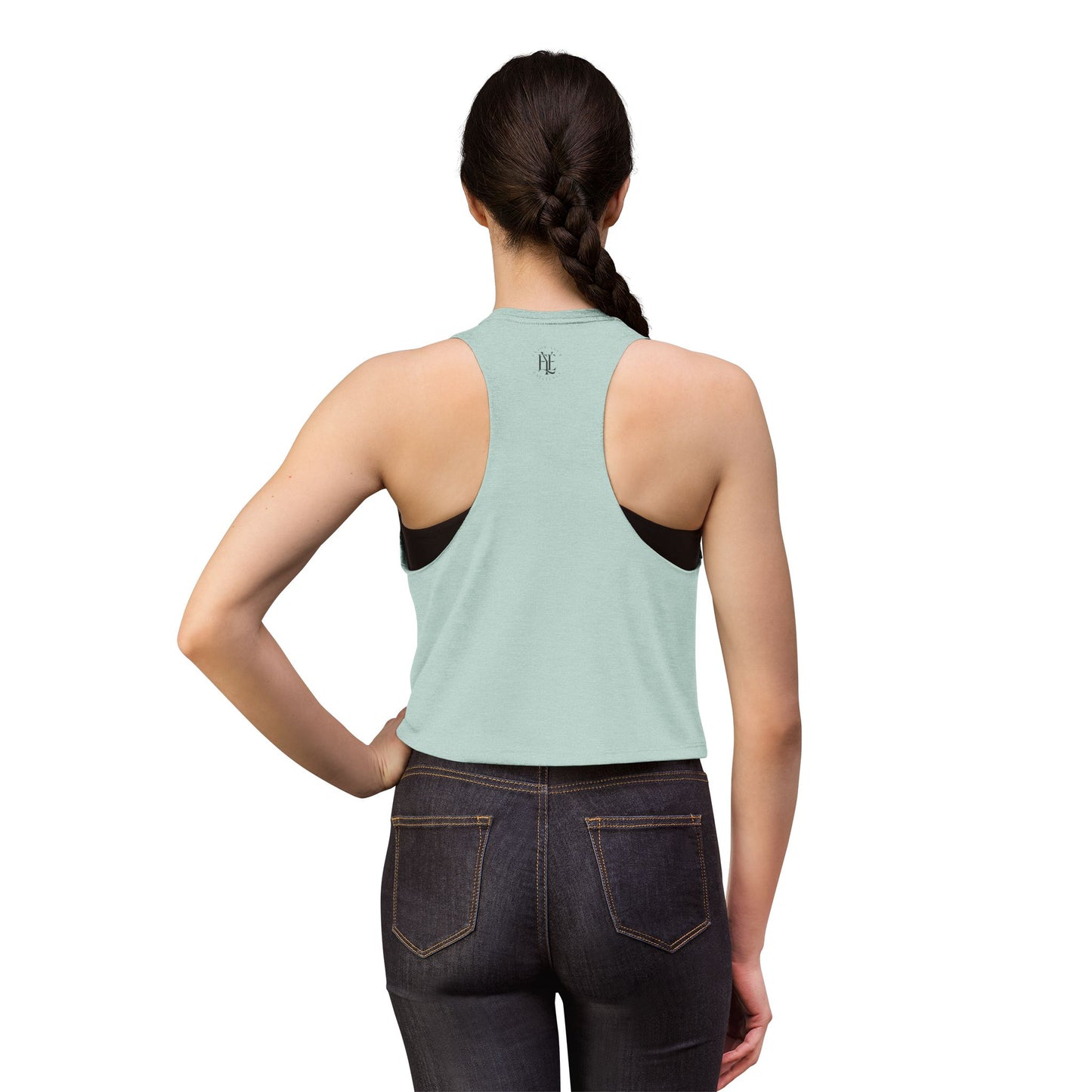 Women's Crop Top — Minimal Monogram Tank Top (Small Chest & Back Logo)