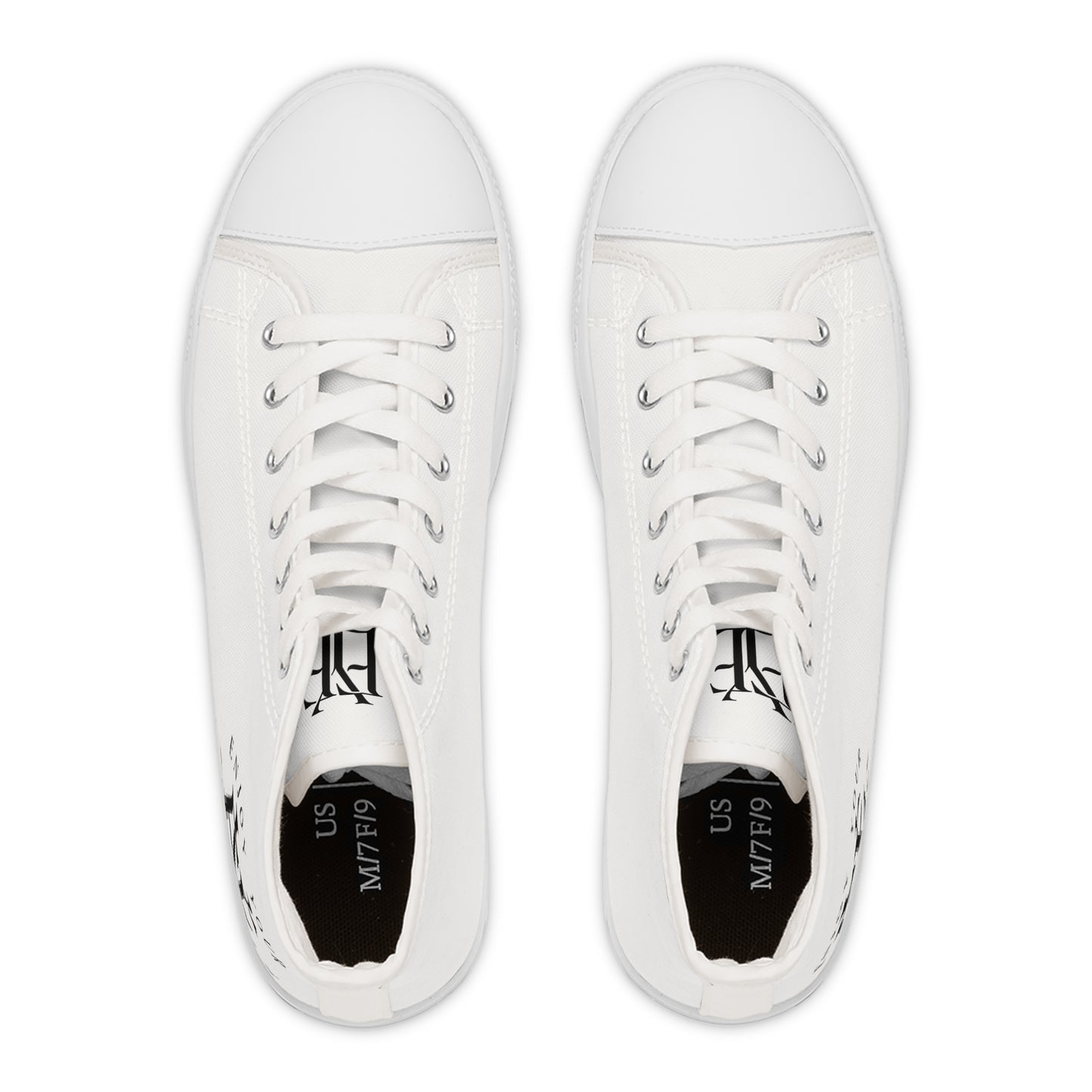Women’s High Top Sneakers — Classic White Canvas Athletic Shoes