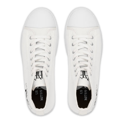Women’s High Top Sneakers — Classic White Canvas Athletic Shoes