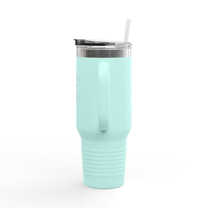 40oz Insulated Travel Mug — "Enjoy Your Existence" Stainless Steel Tumbler with Straw & Handle
