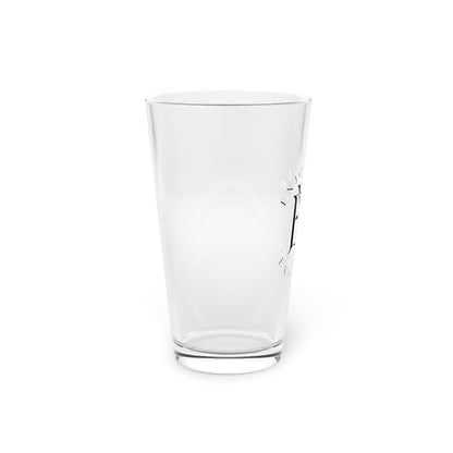 16oz Etched Pint Glass — Elegant Monogram 'EYE' Logo Beer Glass