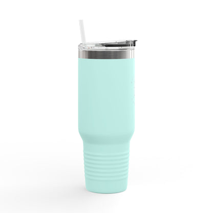 40oz Insulated Travel Mug — "Enjoy Your Existence" Stainless Steel Tumbler with Straw & Handle