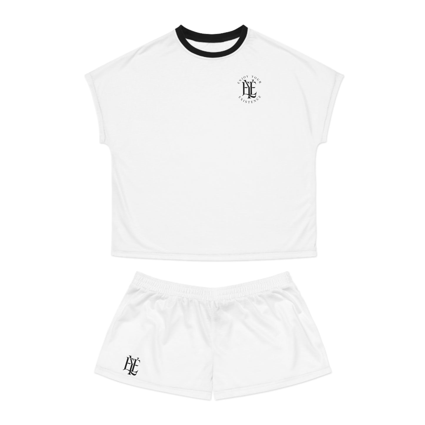 Women's Short Pajama Set — Minimal Monogram Sleepwear (AOP)