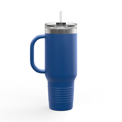 40oz Insulated Travel Mug — "Enjoy Your Existence" Stainless Steel Tumbler with Straw & Handle