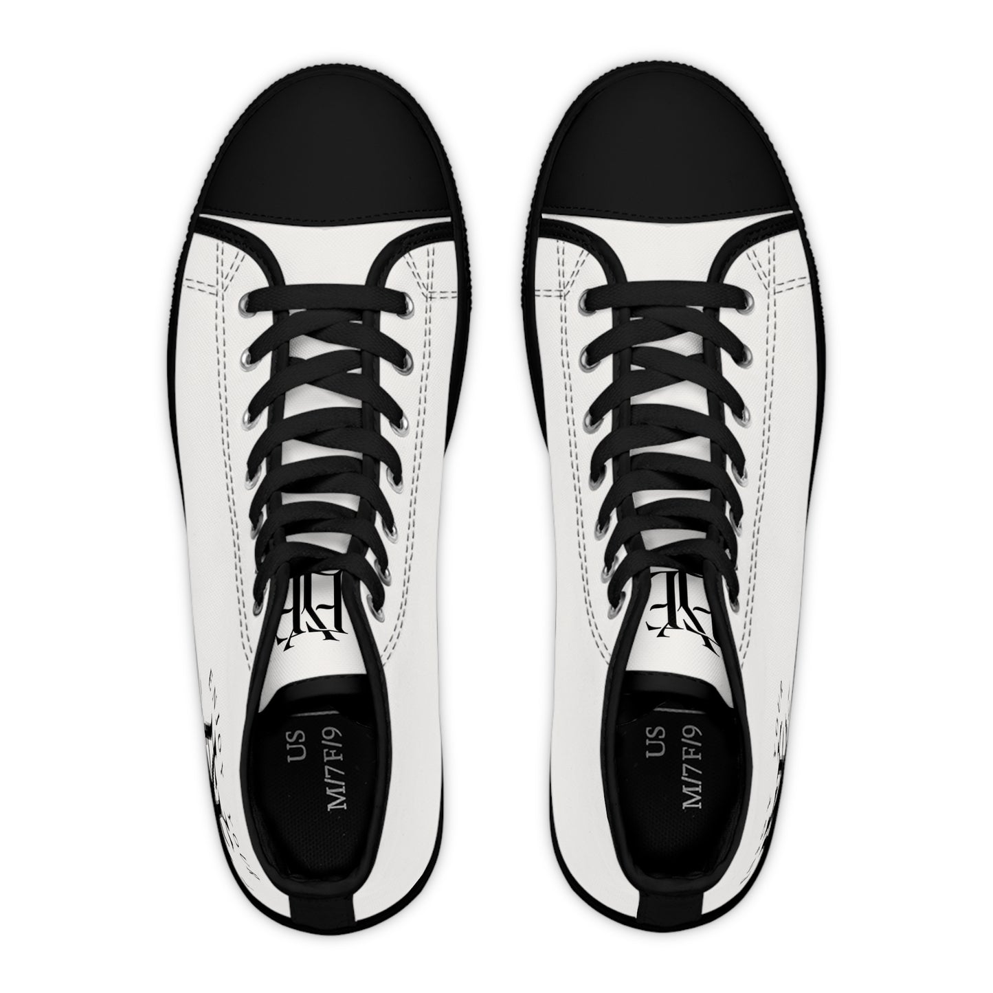 Women’s High Top Sneakers — Classic White Canvas Athletic Shoes