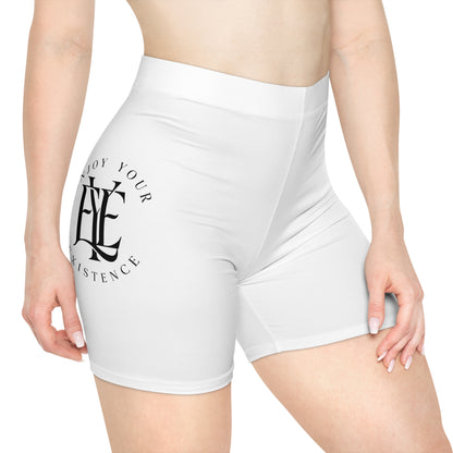 Enjoy Your Existence Women's Biker Shorts — Minimal Logo Activewear