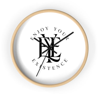 Enjoy Your Existence Minimalist Wall Clock — Monogram Typography Home Decor