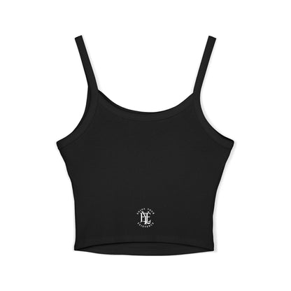 Women's Cropped Tank Top — Minimal Gothic 'E' Logo Chest & Back