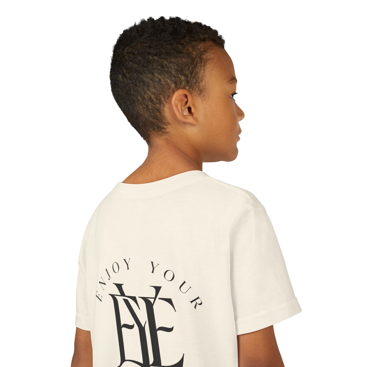 Youth Tee — "Enjoy Your Existence" Minimal Monogram Tee