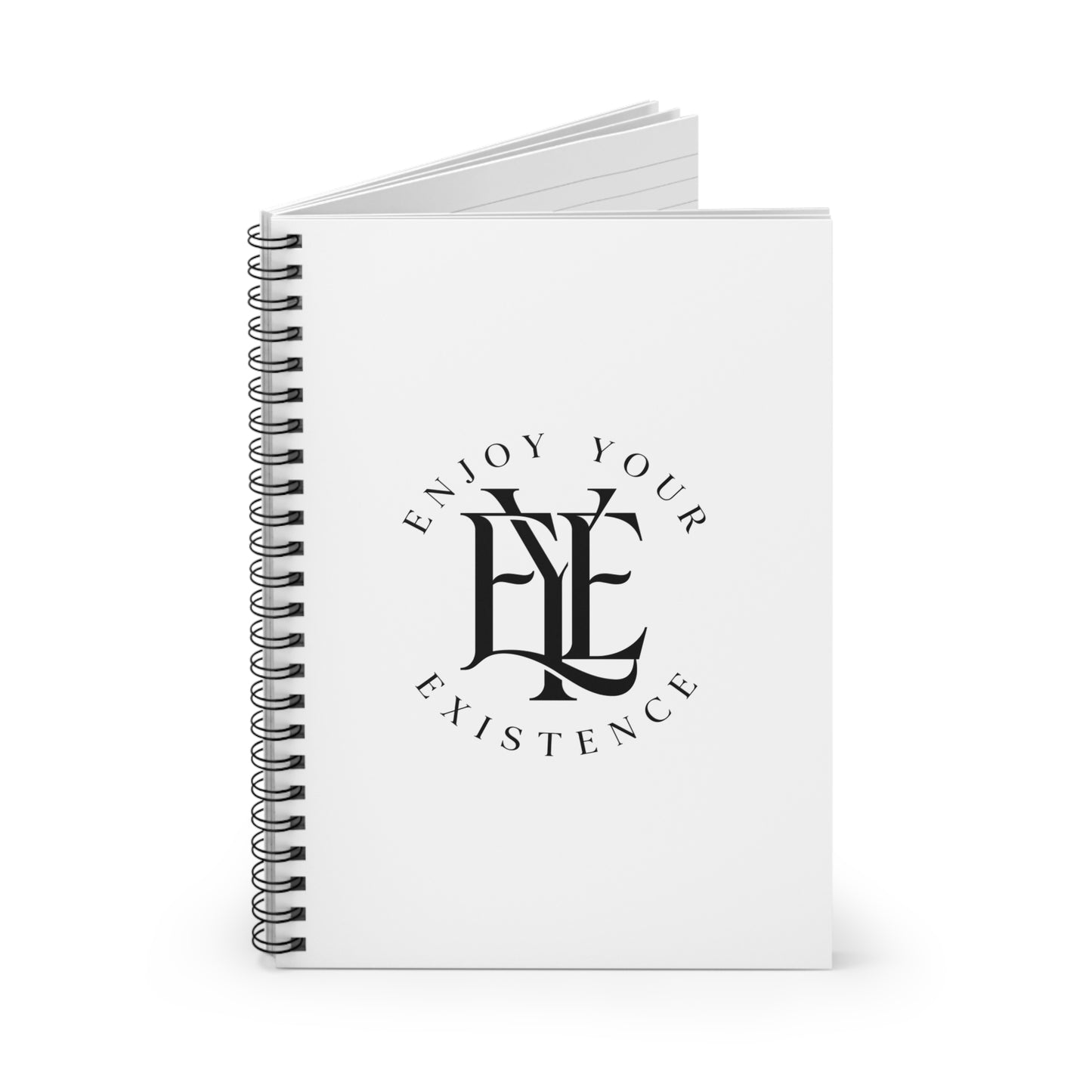 Enjoy Your Existence Spiral Notebook — Minimalist Monogram Journal for Notes & Gratitude