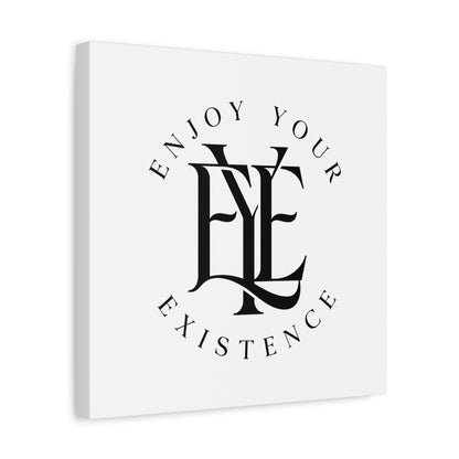 Enjoy Your Existence Matte Canvas Wall Art — Monogram Emblem Decorative Print