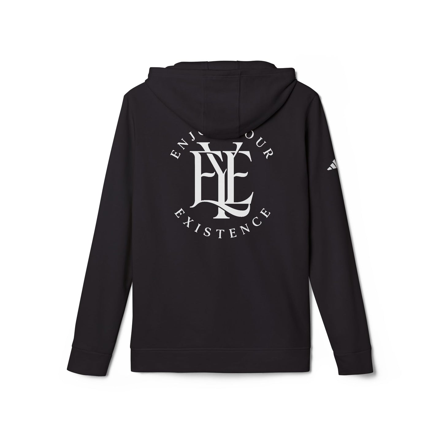 Fleece Hoodie — Vintage Monogram “Enjoy Your Existence” Graphic