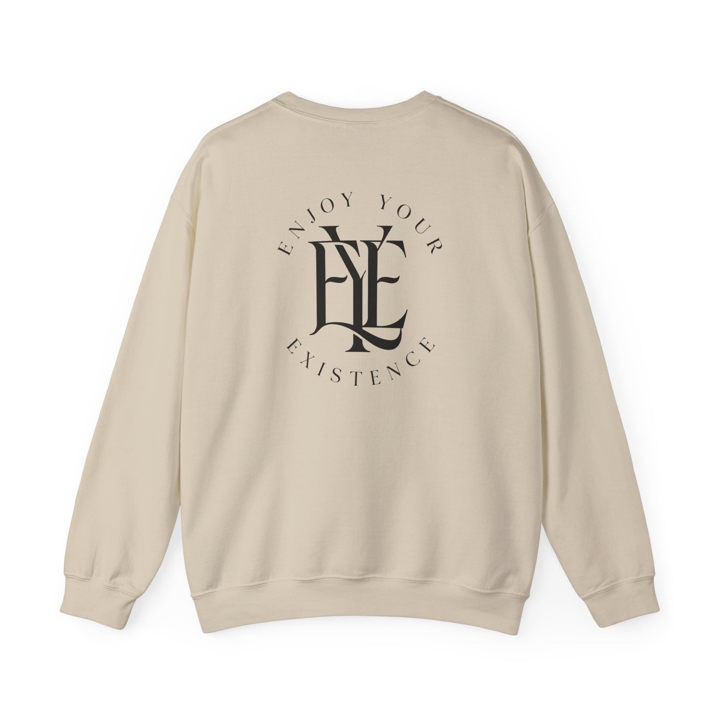 Crewneck Sweatshirt — 'Enjoy Your Existence' Monogram Minimalist Pullover