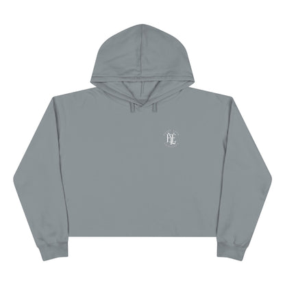 Cropped Hoodie — Minimal Monogram Chest Logo, Casual Streetwear