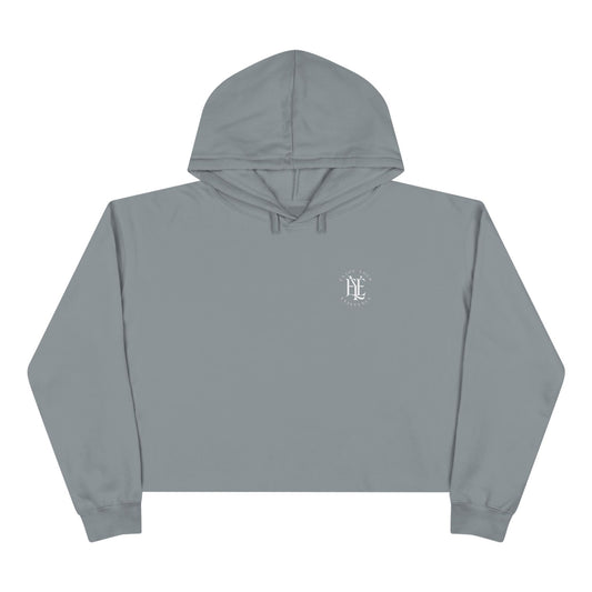 Cropped Hoodie — Minimal Monogram Chest Logo, Casual Streetwear