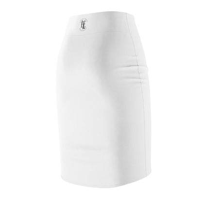 White Minimalist Pencil Skirt — Women's Classic AOP Skirt