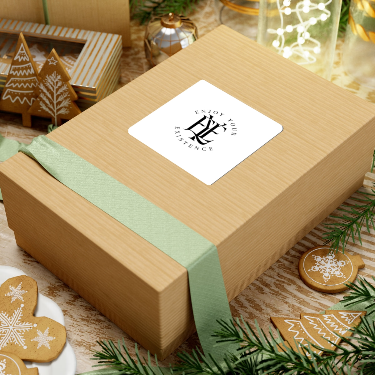 Enjoy Your Existence Monogram Sticker — Minimalist Inspirational Kiss-Cut Decal