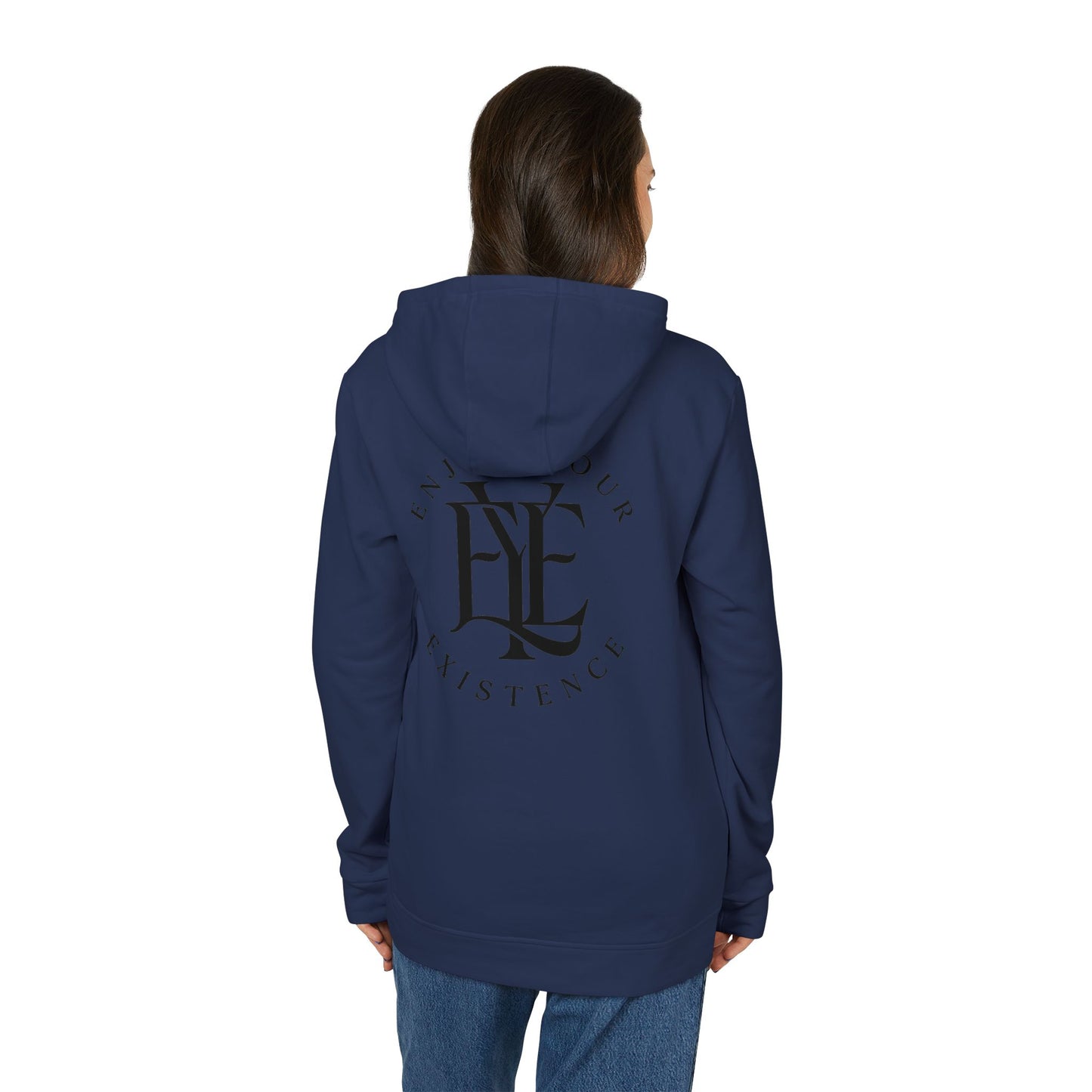 Enjoy Your Existence Hoodie — Minimal Monogram Fleece Hooded Sweatshirt