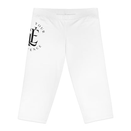 Capri Leggings — Minimal 'Enjoy Your Existence' Monogram Activewear