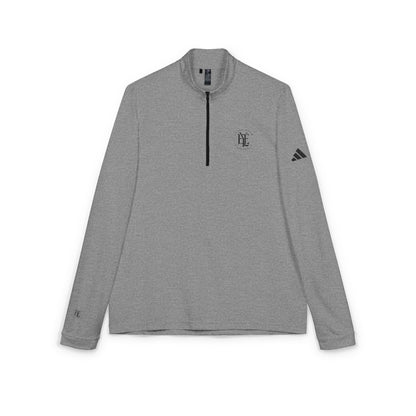 Embroidered Quarter-Zip Pullover – White Athletic Golf Top
