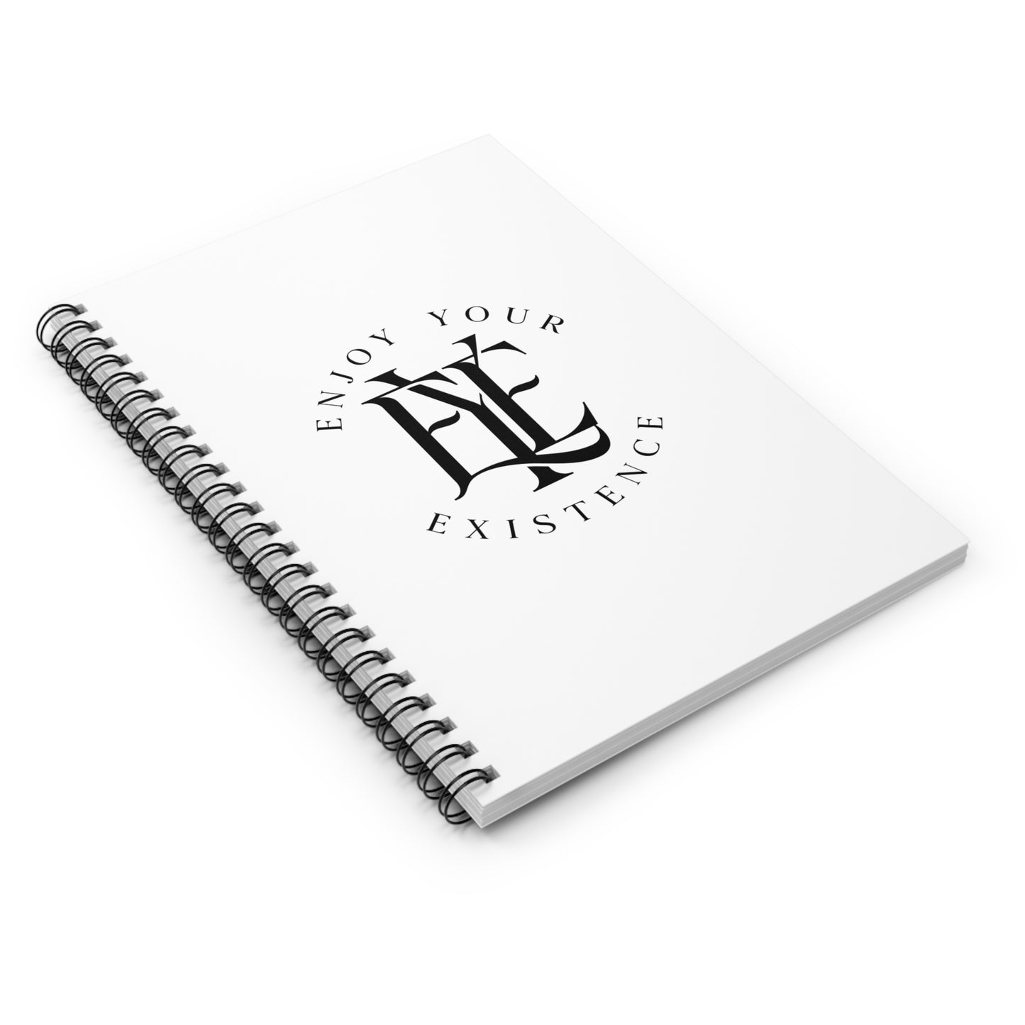 Enjoy Your Existence Spiral Notebook — Minimalist Monogram Journal for Notes & Gratitude