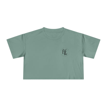 Women's Crop Tee — Minimal Monogram Chest Logo Cropped T-Shirt