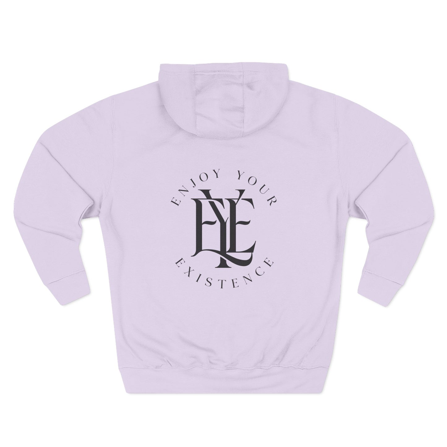 Three-Panel Fleece Hoodie — Minimalist 'Enjoy Your Existence' Logo Hoodie