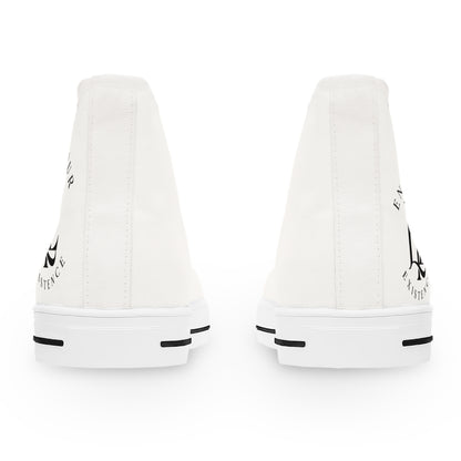 Women’s High Top Sneakers — Classic White Canvas Athletic Shoes