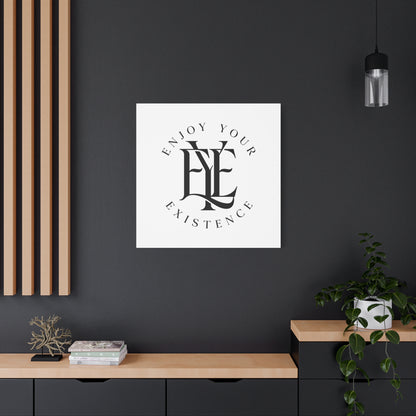 Enjoy Your Existence Matte Canvas Wall Art — Monogram Emblem Decorative Print
