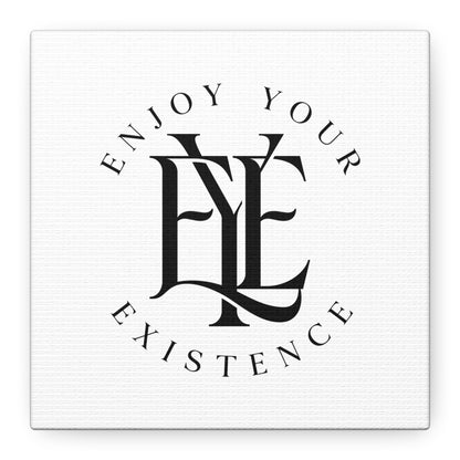 Enjoy Your Existence Matte Canvas Wall Art — Monogram Emblem Decorative Print