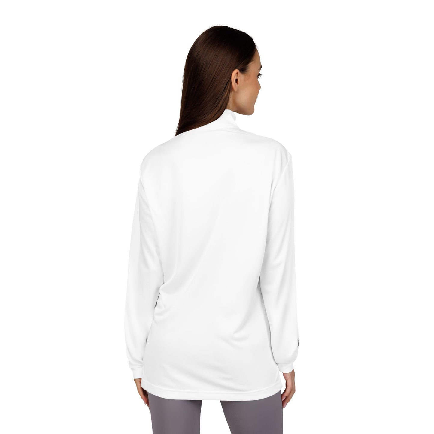 Embroidered Quarter-Zip Pullover – White Athletic Golf Top