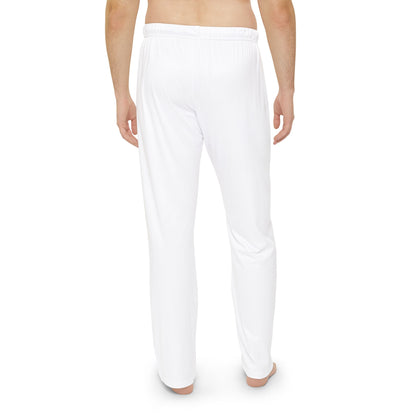 Men's White Pajama Pants with Subtle Monogram — Comfortable Lounge Sleepwear