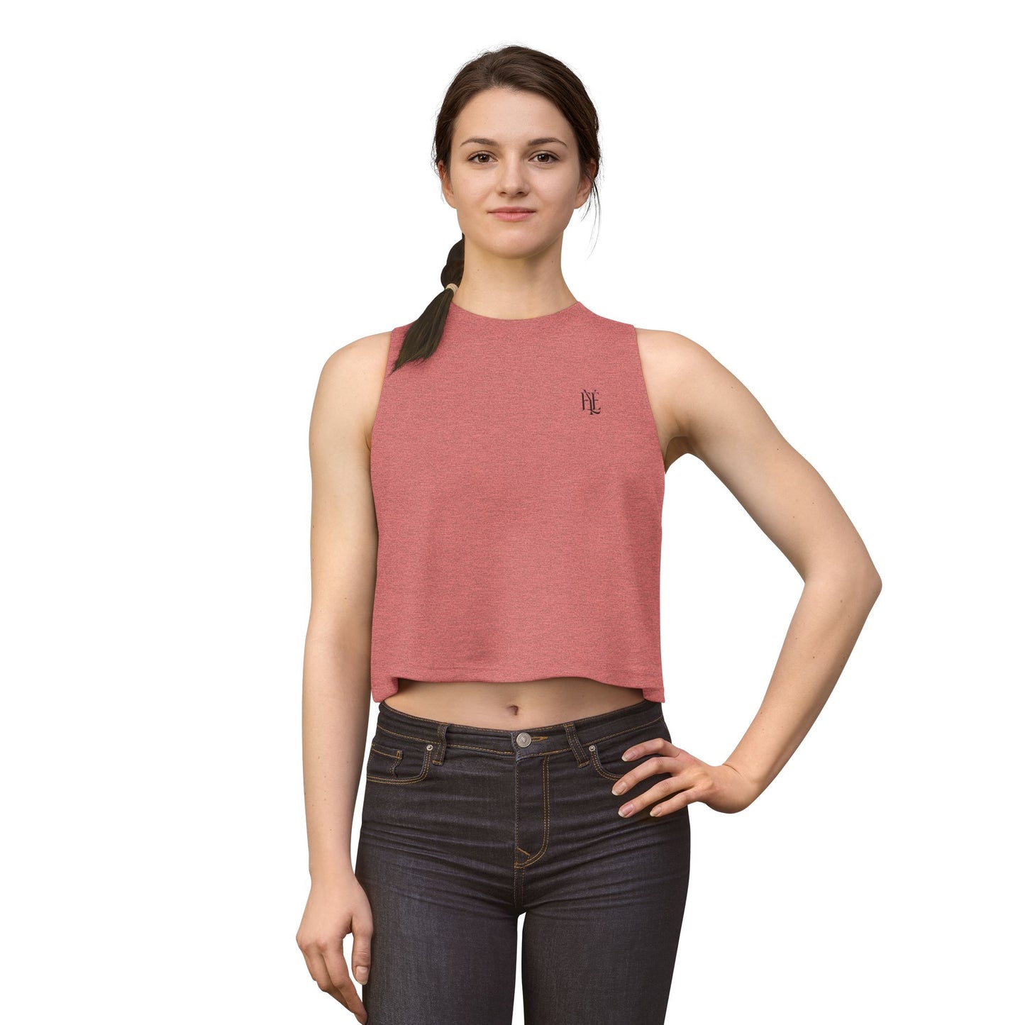Women's Crop Top — Minimal Monogram Tank Top (Small Chest & Back Logo)