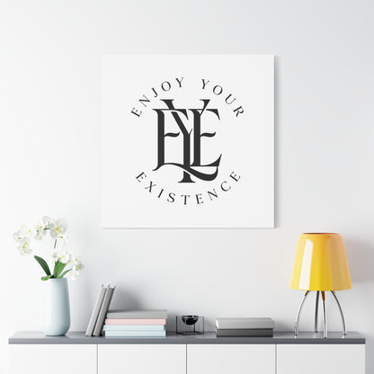 Enjoy Your Existence Matte Canvas Wall Art — Monogram Emblem Decorative Print