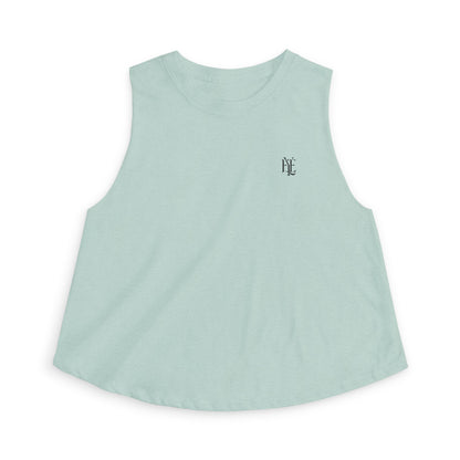 Women's Crop Top — Minimal Monogram Tank Top (Small Chest & Back Logo)