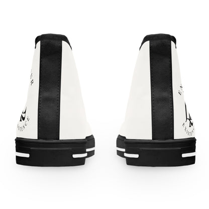 Women’s High Top Sneakers — Classic White Canvas Athletic Shoes