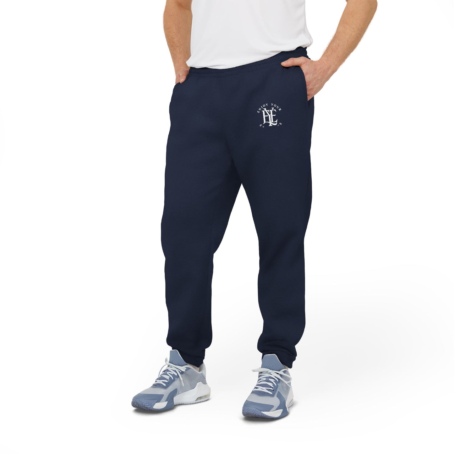 Fleece Joggers — Grey Athletic Sweatpants with Small Logo