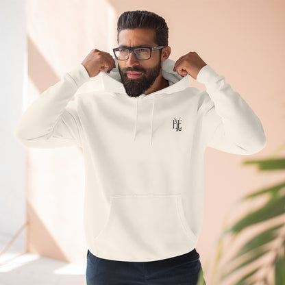 Three-Panel Fleece Hoodie — Minimalist 'Enjoy Your Existence' Logo Hoodie